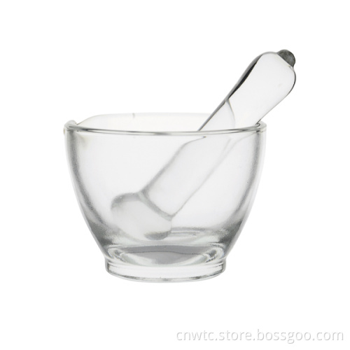 Professional Laboratory Glass Mortar and Pestle Set: 60mm & 120mm Bowl for Medicine Grinding and Mixing